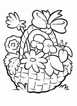 Desenho de Cesta de Flores para Imprimir