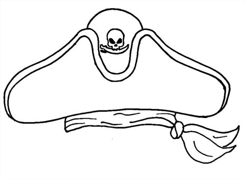 Desenho de chapéu de Pirata grátis para Colorir