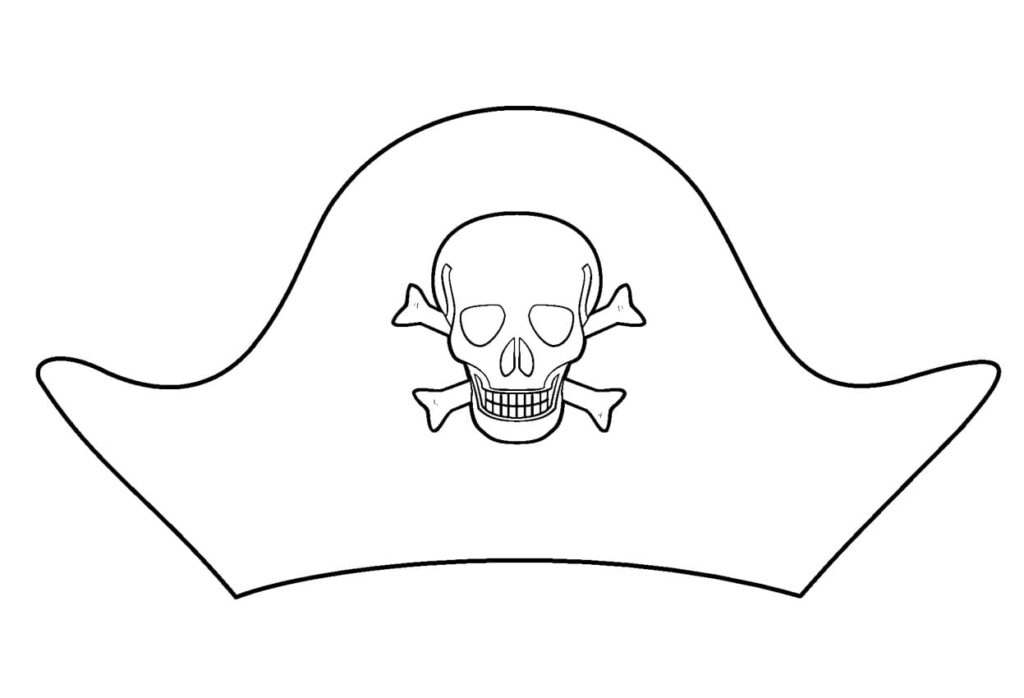 Desenho de Chapéu de Pirata Grátis para Crianças para Colorir