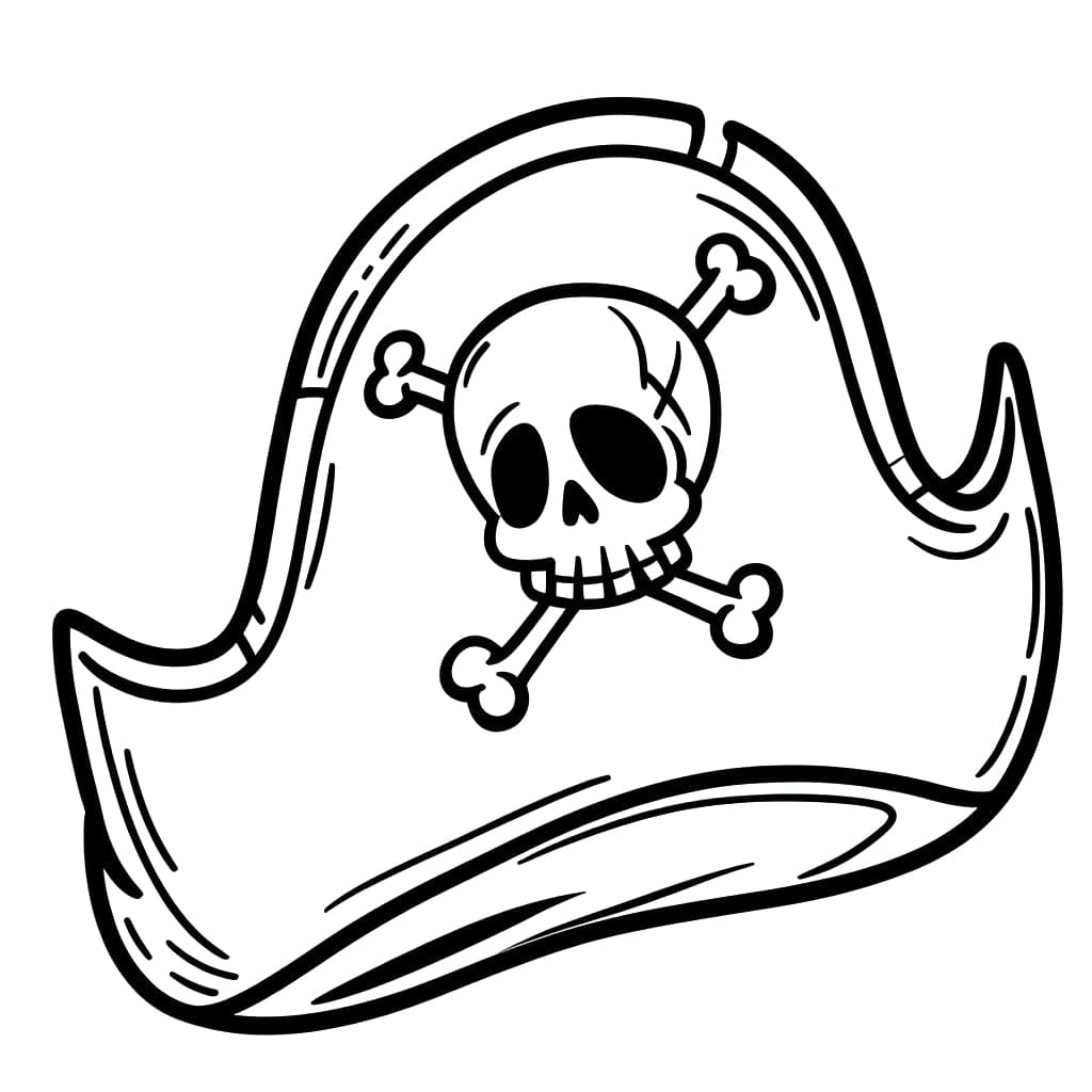 Desenho de Chapéu de Pirata Incrível para Colorir