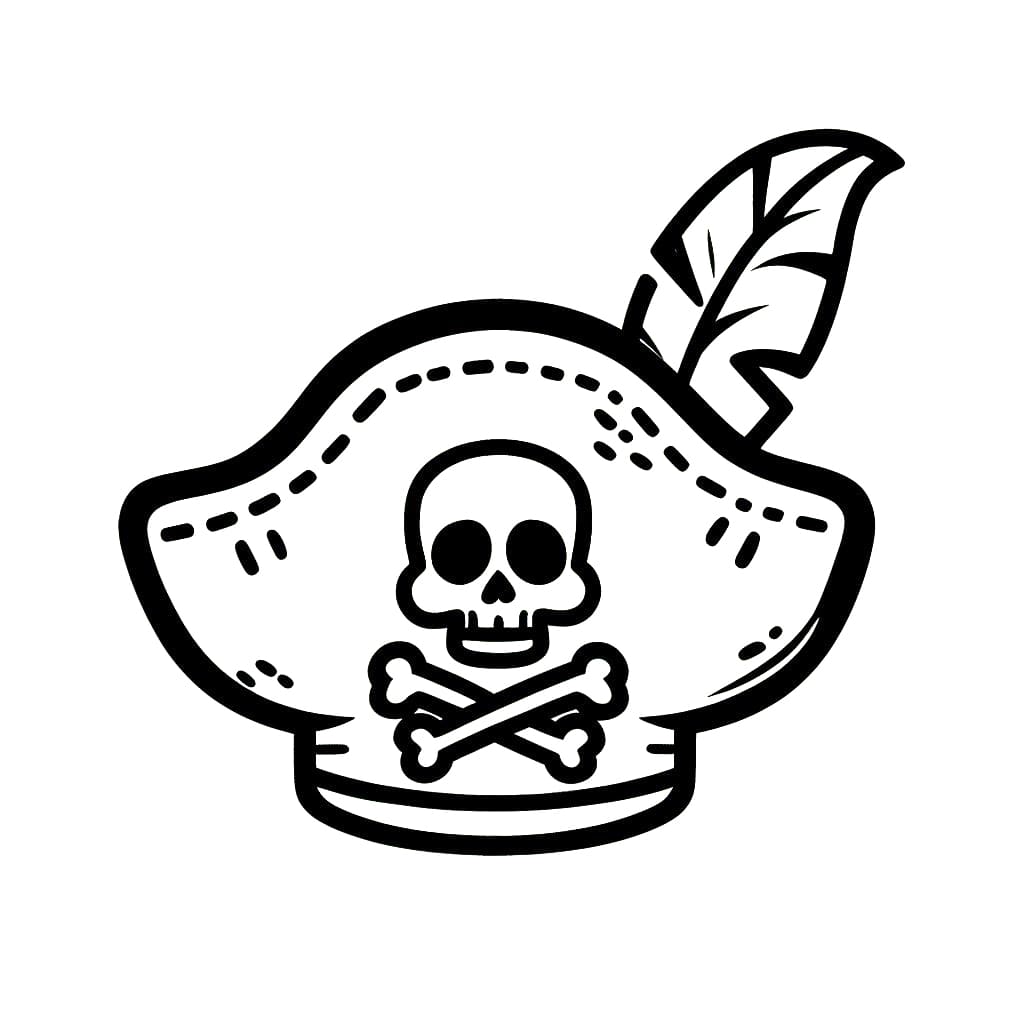 Desenho de Chapéu de Pirata para Crianças para Colorir