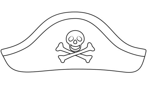 Desenho de chapéu de Pirata Perfeito para Colorir