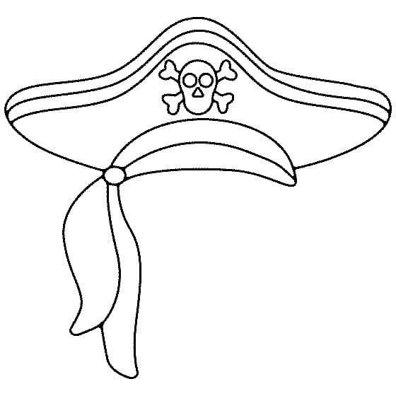 Desenho de Foto de Chapéu de Pirata para Colorir