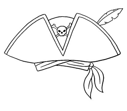 Desenho de Imagem de chapéu de Pirata para Colorir