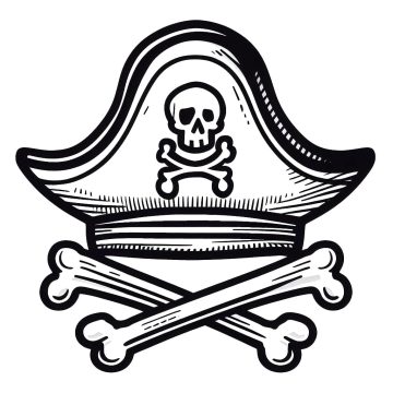Desenho de Um chapéu de Pirata para Colorir