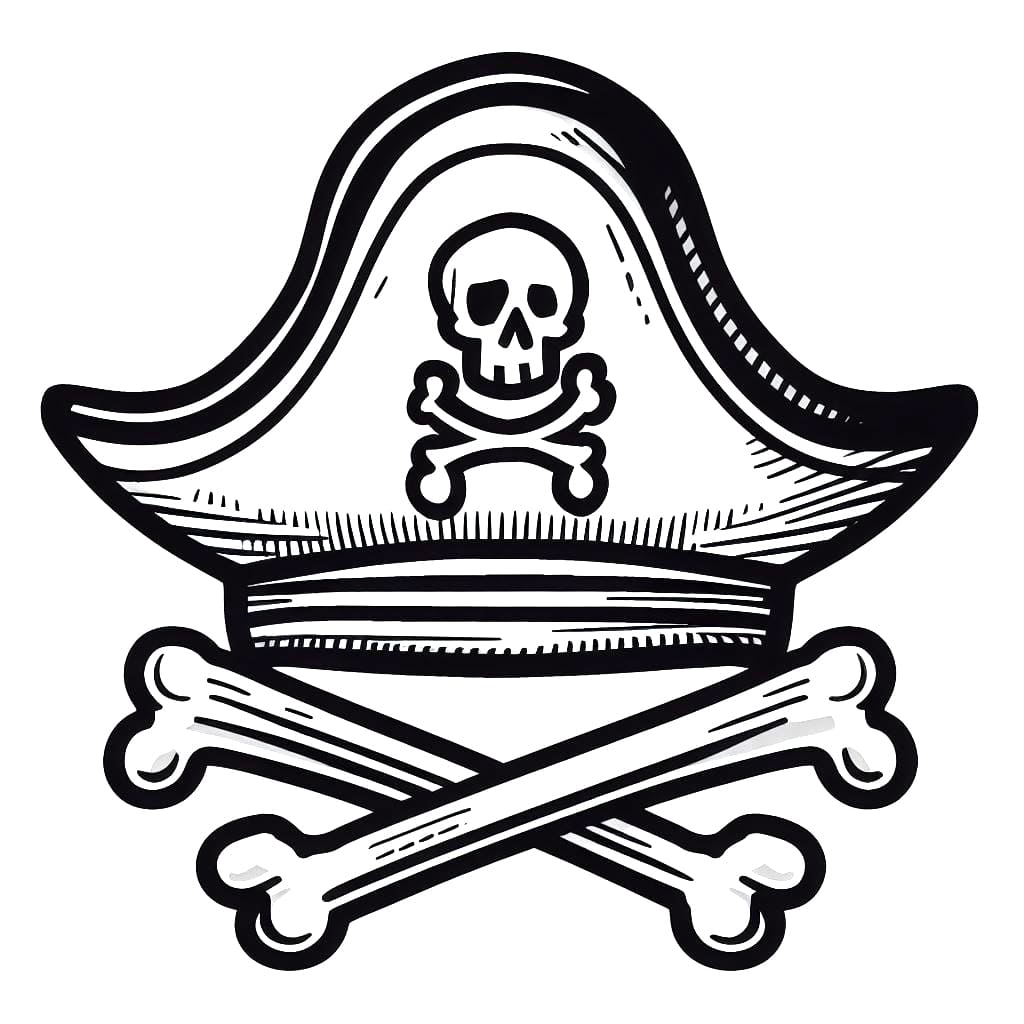 Desenhos de Chapéu de Pirata para Colorir
