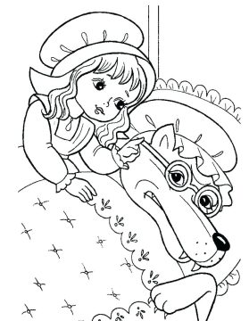 Desenho de Chapeuzinho Vermelho Infantil para Imprimir