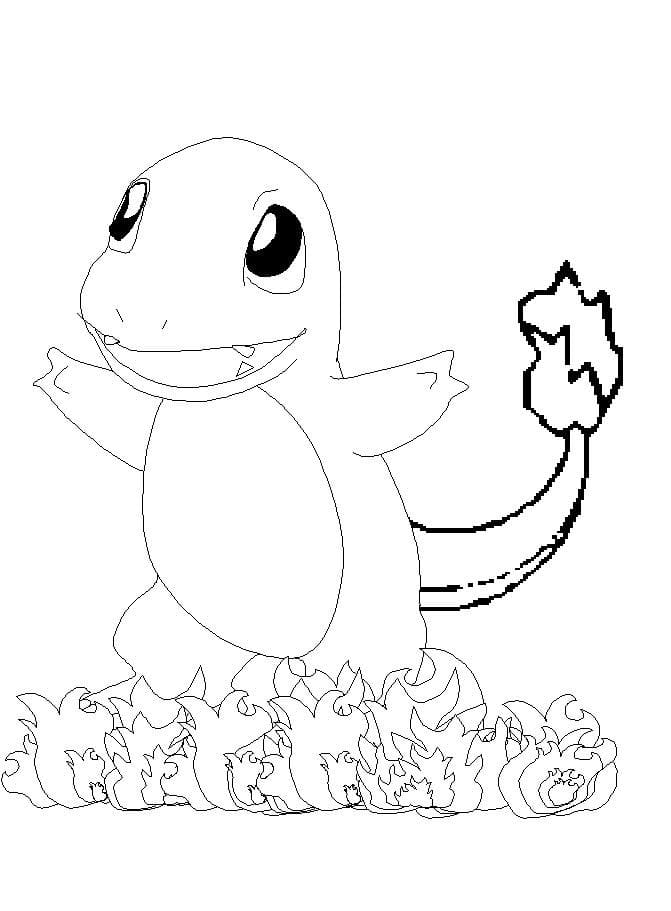Desenho de Charmander Pokemon Correndo para Colorir