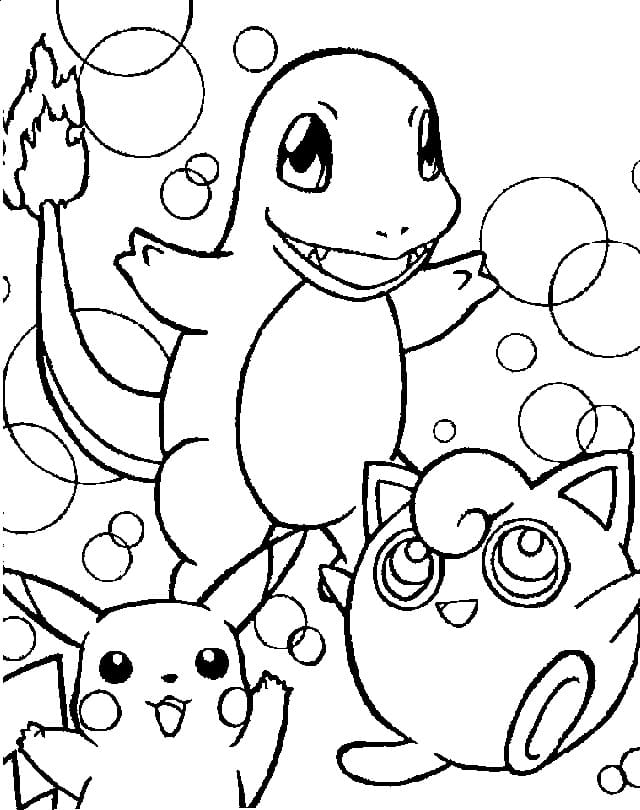 Desenho de Charmander Pokemon Detalhado para Colorir Pdf