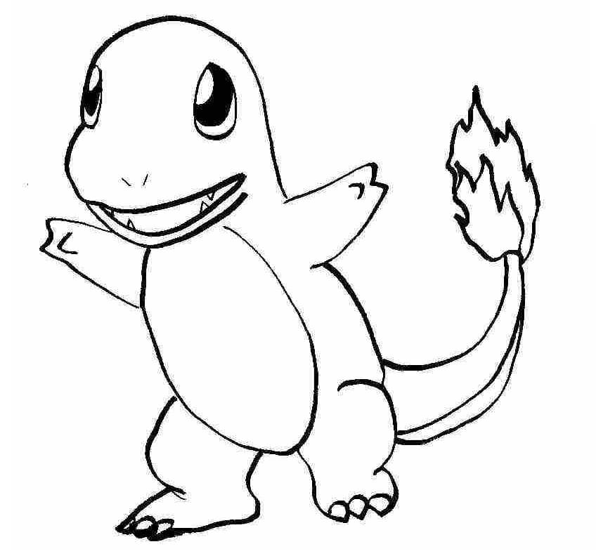 Desenho de Charmander Pokemon Fofo para Colorir Pdf