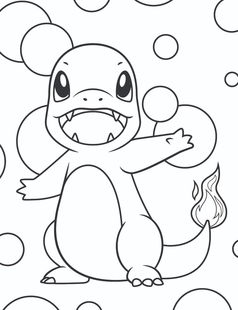 Desenho de Charmander Pokemon Infantil para Imprimir