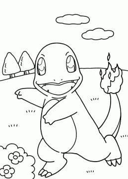 Desenho de Charmander Pokemon para Imprimir lápis de Cor