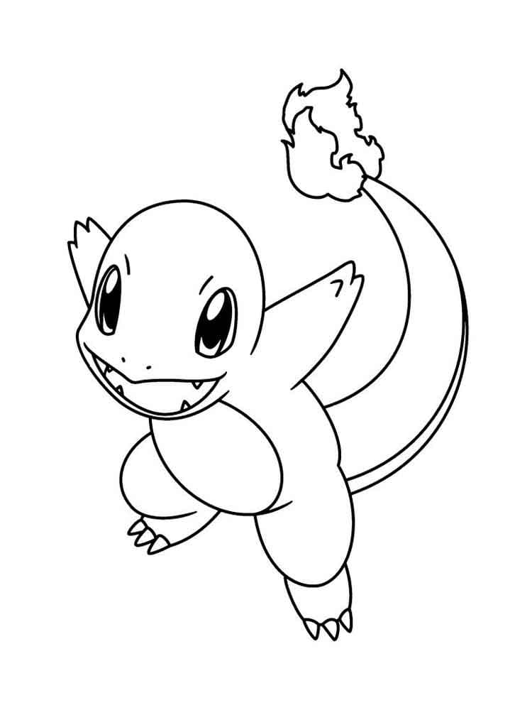 Desenho de Charmander Pokemon Pequeno para Imprimir Lápis de Cor