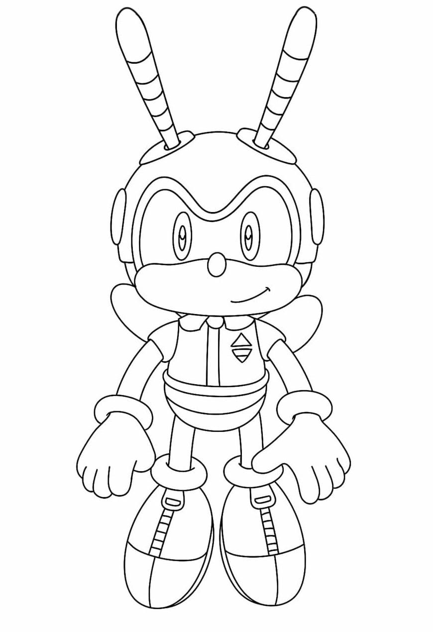 Desenho de Charmy Bee Feliz para Colorir