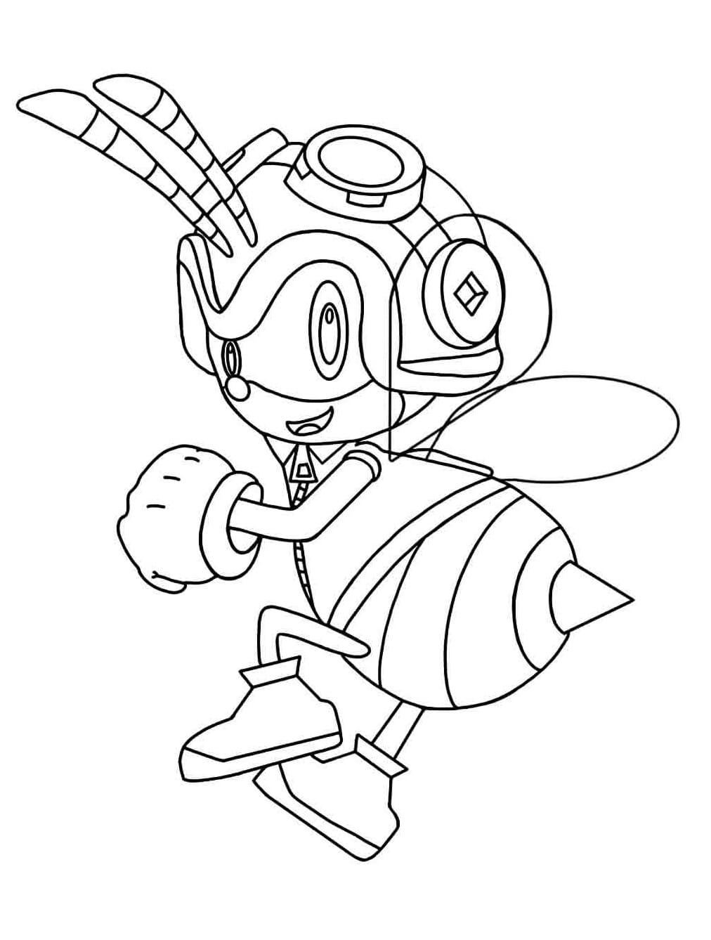 Desenho de Charmy Bee Imprimivel para Colorir
