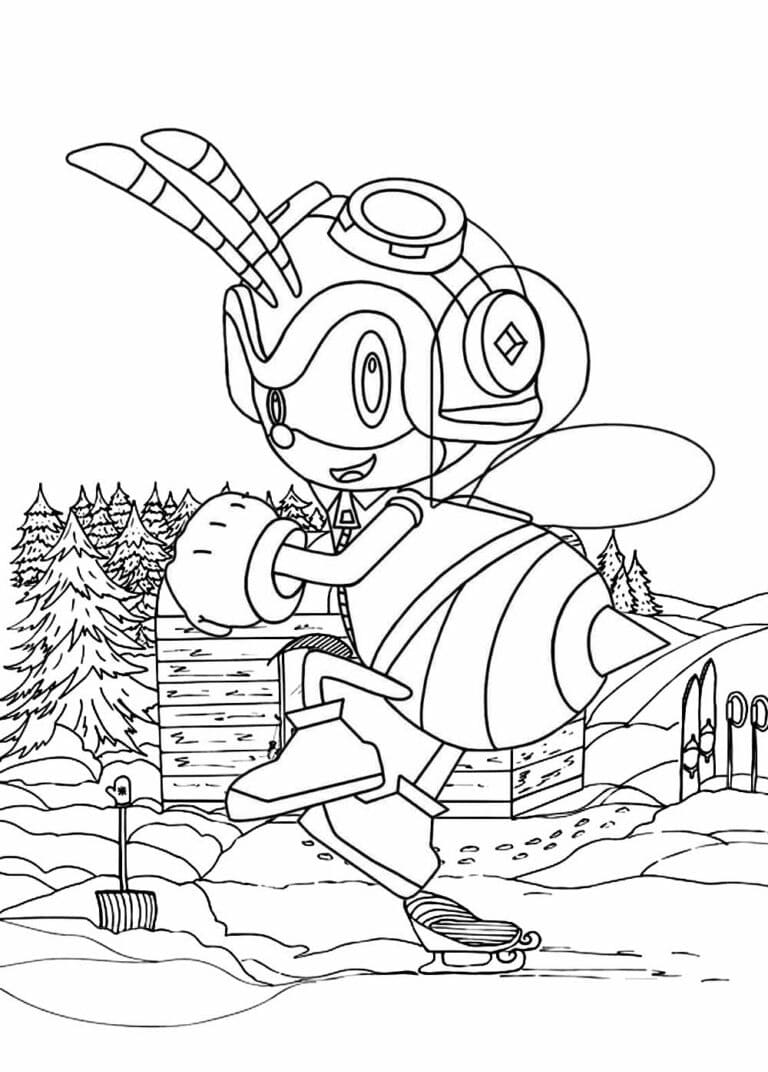 Desenho de Charmy Bee Sonic para Colorir