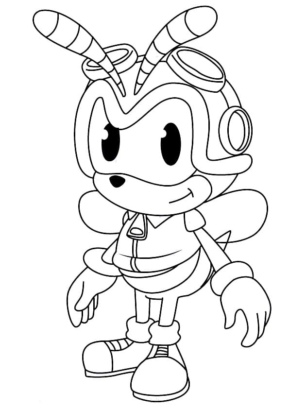 Desenho de Charmy Bee Sorridente para Colorir