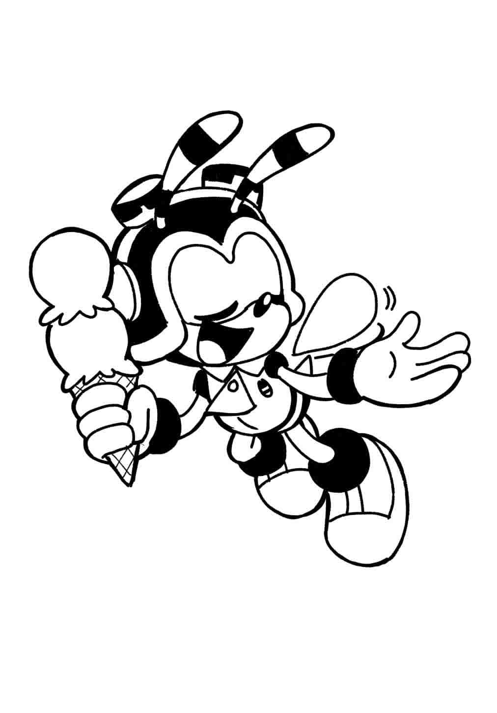 Desenho de Imprimivel Grátis Charmy Bee para Crianças para Colorir