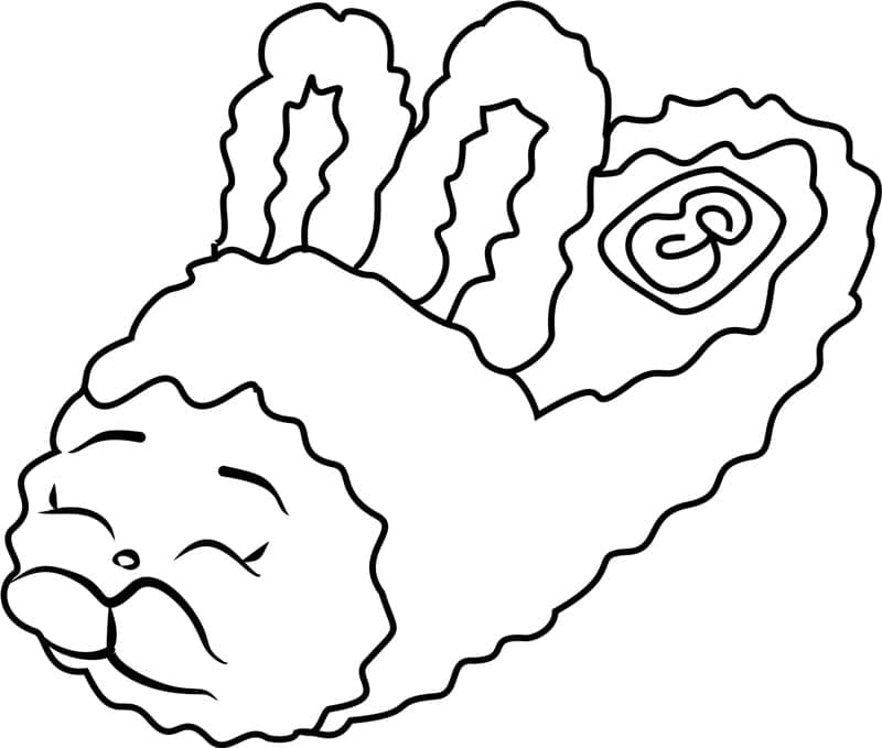 Desenho de Chinelo Bonito para Colorir