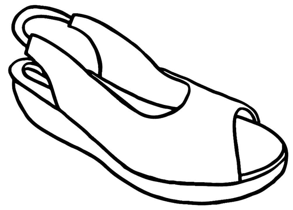 Desenho de Chinelo Simples para Colorir