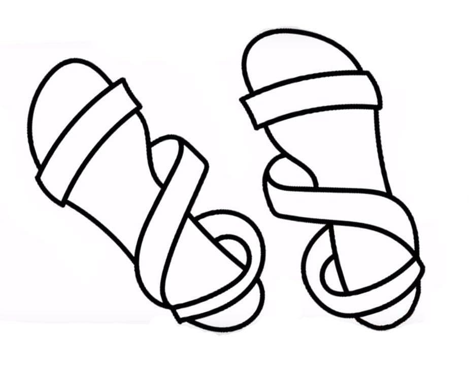 Desenho de Chinelos Bonitos para Colorir