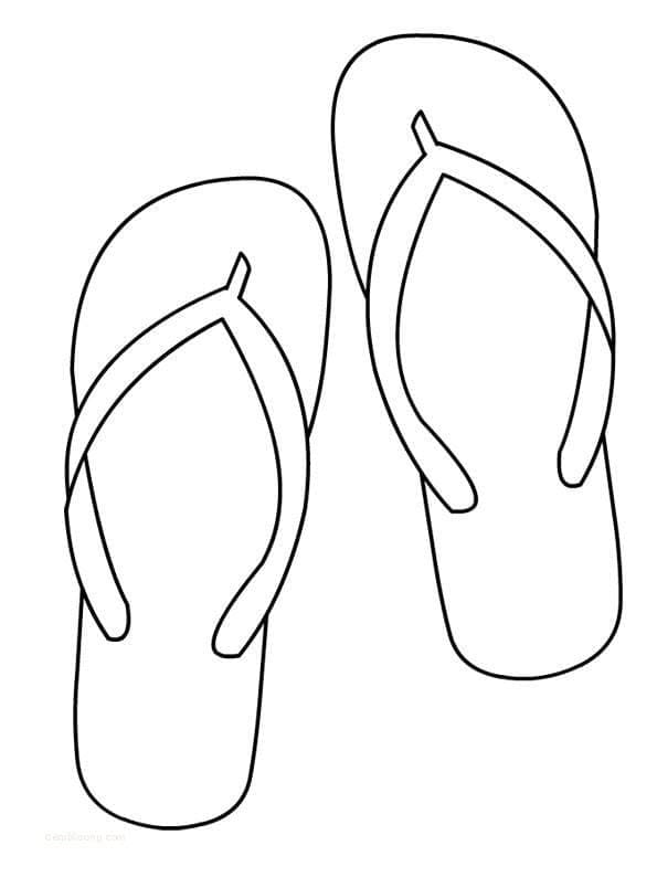 Desenho de Chinelos Imprimivel para Colorir