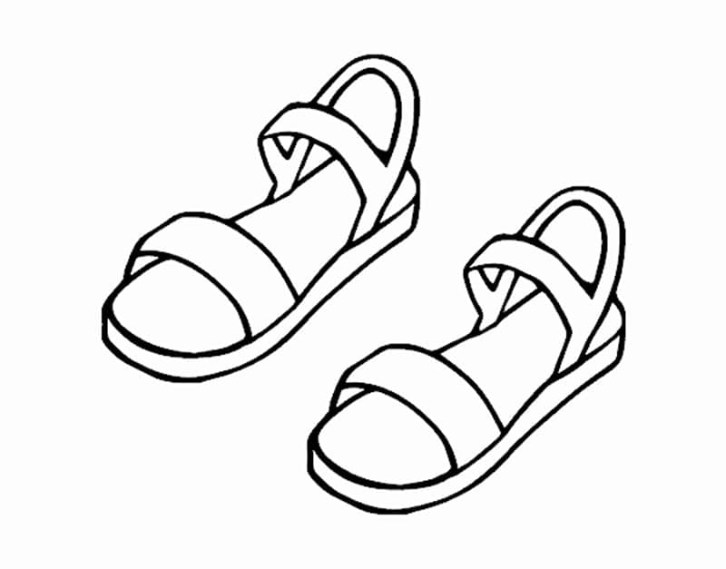 Desenho de Chinelos para Crianças de 1 Ano para Colorir