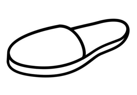 Desenho de Um Chinelo Simples para Colorir