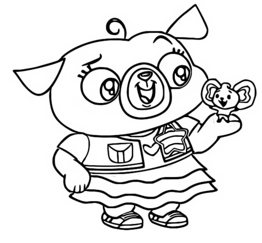 Desenho de Chip e Potato Brincando para Colorir