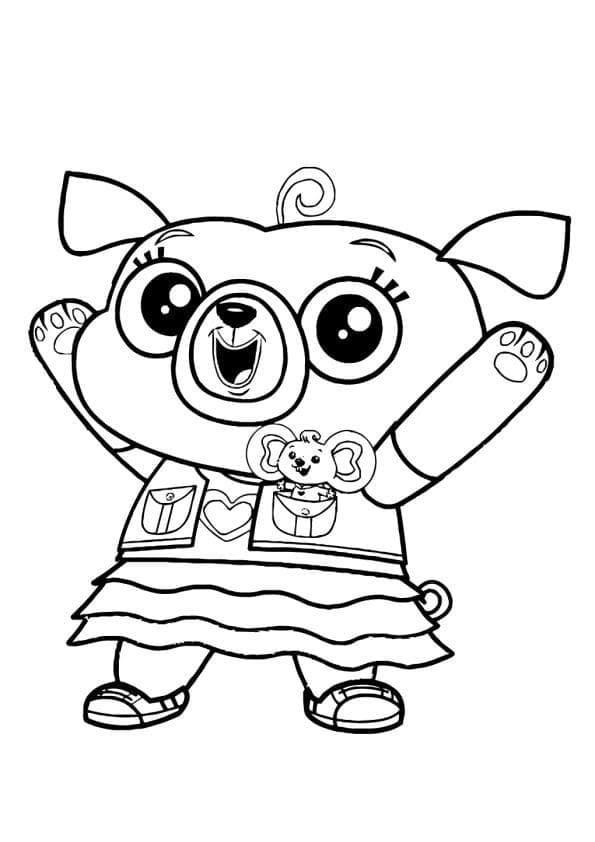 Desenho de Chip e Potato na Escola para Imprimir