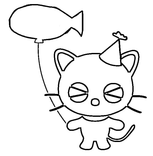 Desenho de Chococat Simples para Colorir