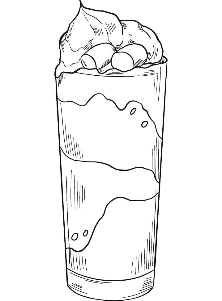 Desenho de Chocolate Quente com Frutas para Colorir Pdf