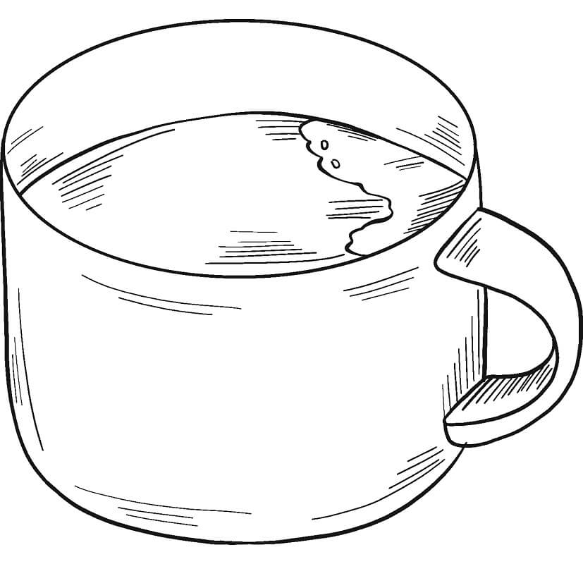 Desenho de Chocolate Quente Pequeno para Imprimir Lápis de Cor