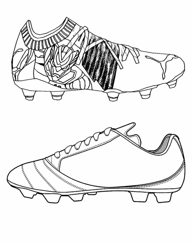Desenho de Chuteiras para Crianças de 3 Anos para Colorir