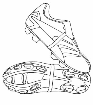 Desenho de Chuteiras para crianças de 6 Anos para Colorir