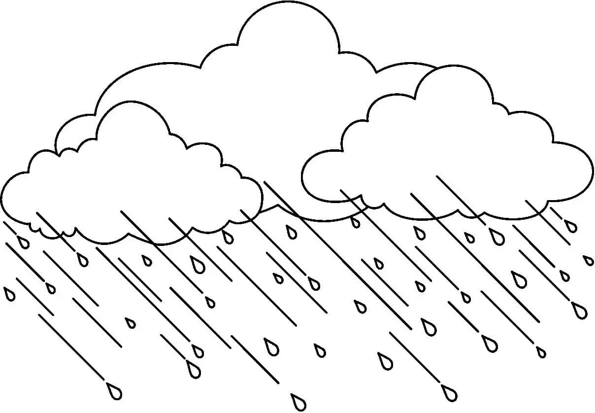 Desenho de a Nuvem de Chuva para Colorir