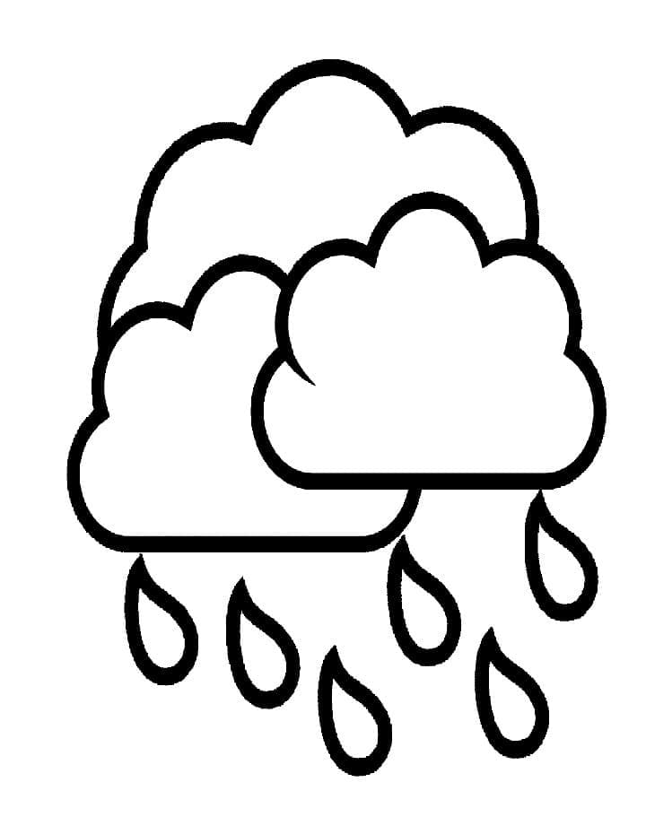Desenho de uma Nuvem de Chuva para Colorir