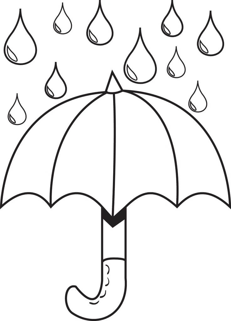 Desenho Guardá Chuva Normal para Colorir 1
