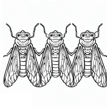 Desenho de Cigarras para Colorir