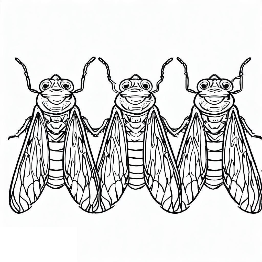 Desenho de Cigarras para Colorir