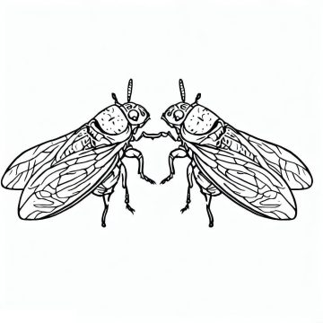 Desenho de Cigarras para crianças para Colorir