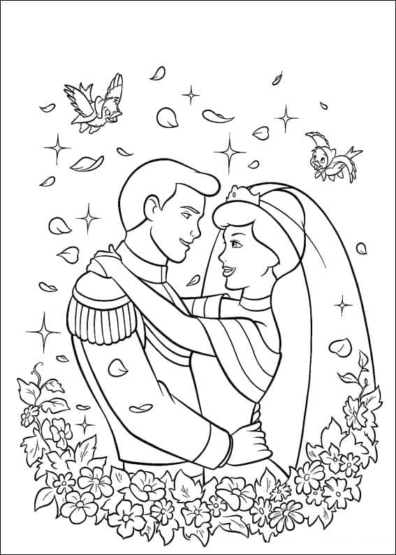 Desenho de Cinderela Disney para Colorir