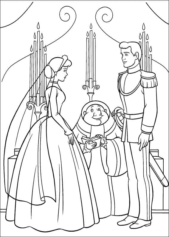 Desenho de Cinderela Imprimivel para Crianças para Colorir