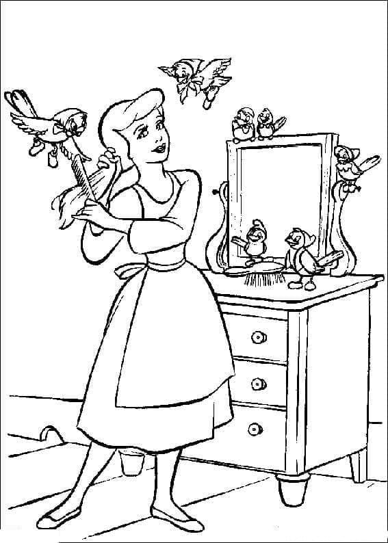 Desenho de Cinderela de Disney para Colorir