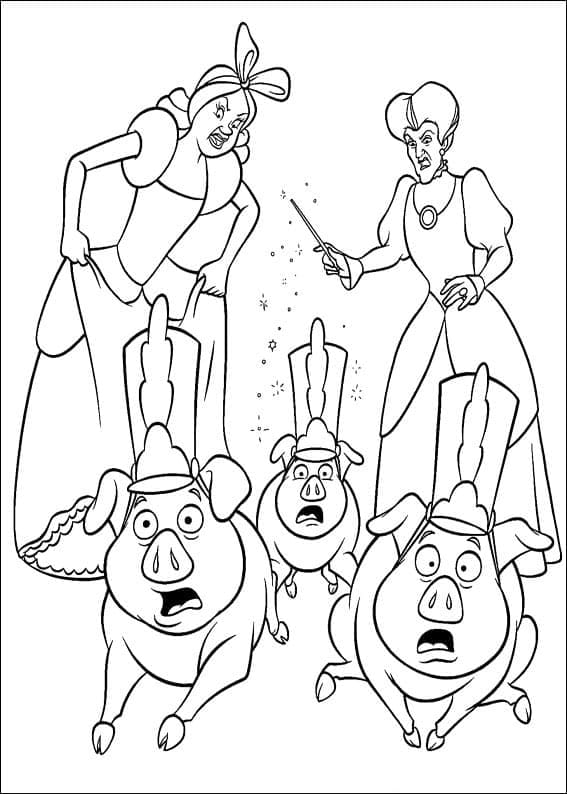 Desenho de Disney Cinderela para Colorir