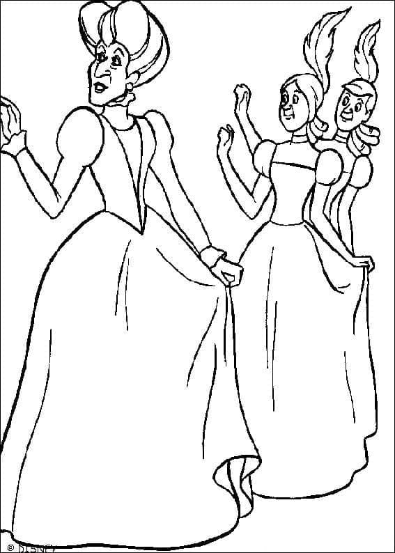 Desenho de Lady Tremaine de Cinderela para Colorir