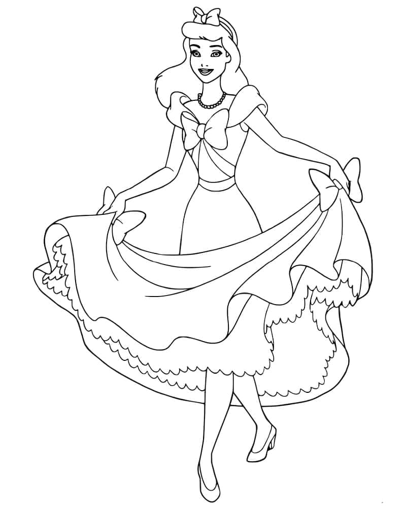 Desenho de Linda Princesa Cinderela para Colorir