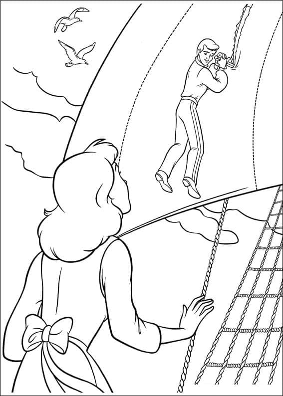 Desenho de Príncipe e Cinderela para Colorir
