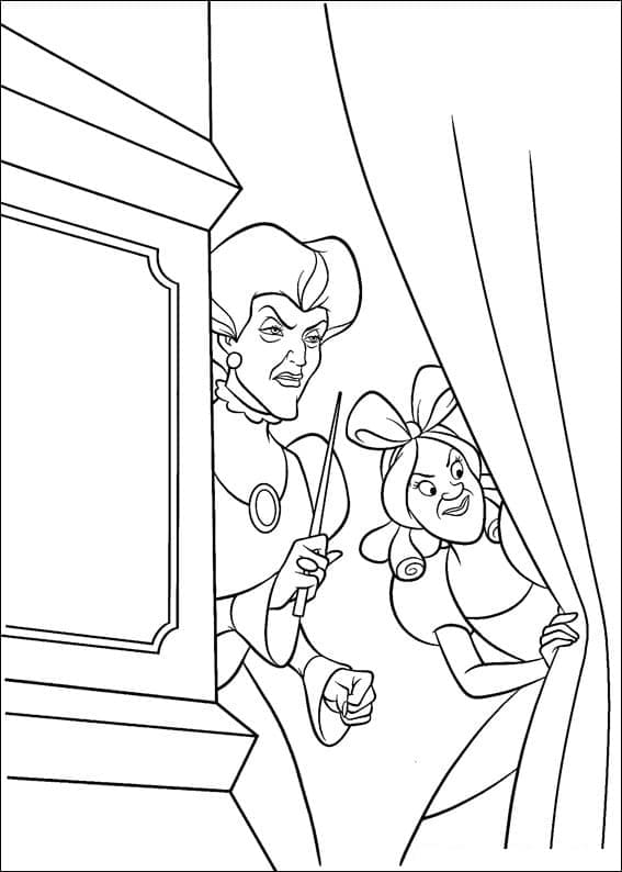 Desenho de Cinderela Colorida para Colorir Pdf