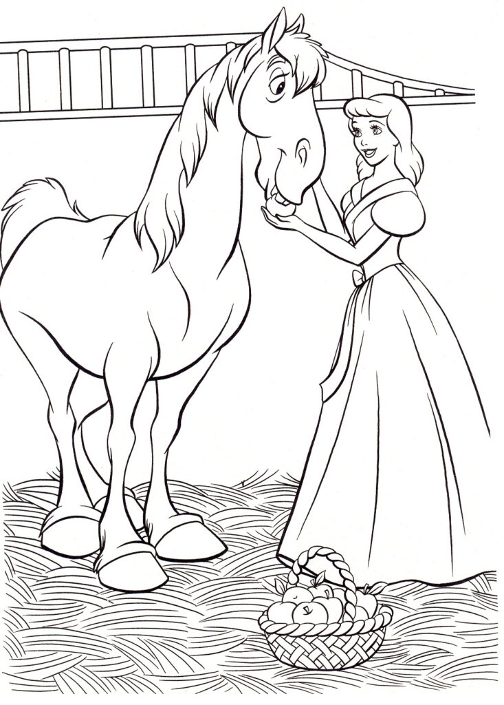Desenho de Cinderela Infantil para Imprimir
